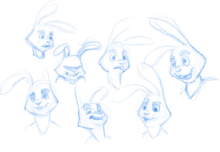 Indie Rabbit Character Faces1