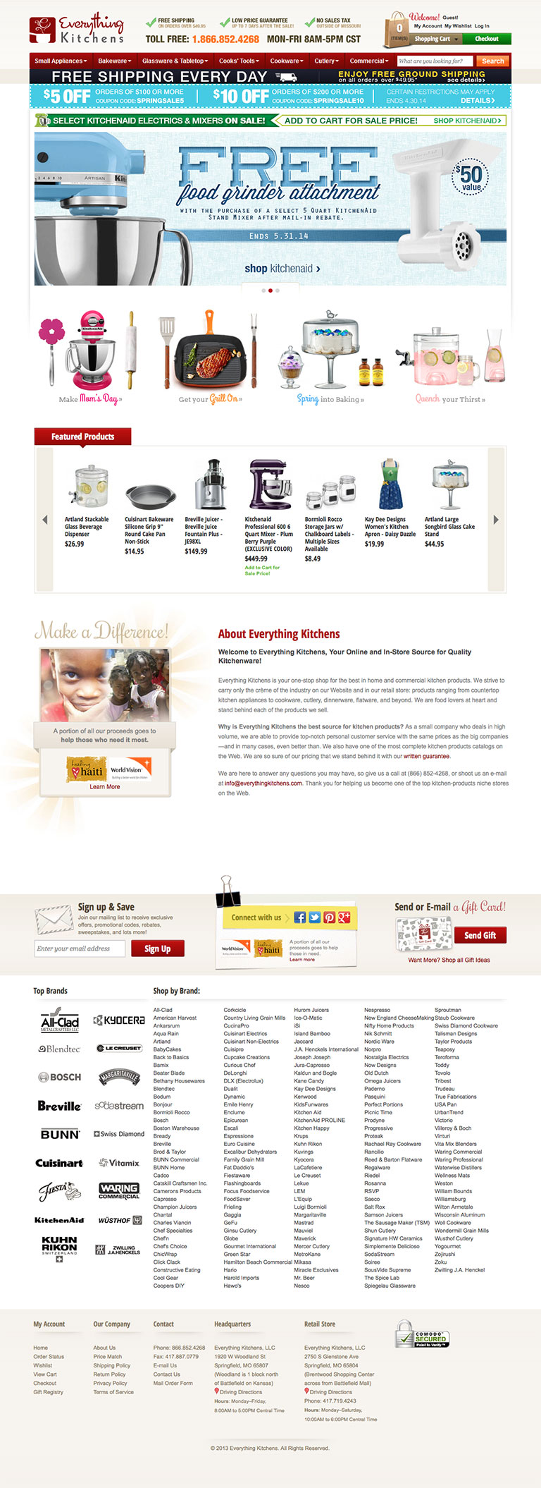 Everything Kitchens Home Page Screenshot