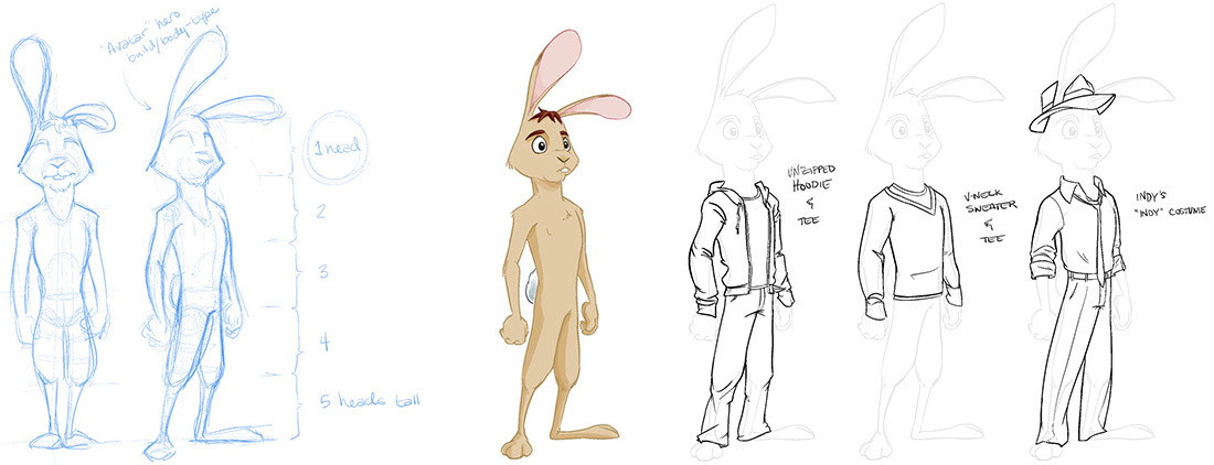 "Indy" Rabbit Final Character Designs